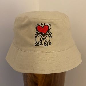 Keith Haring embroidered bucket hat
